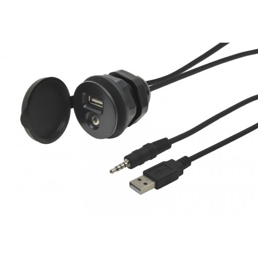 USB / JACK 4pólová  zásuvka s kabelem