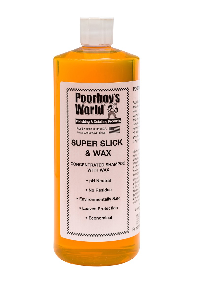 Autošampon s voskem Poorboy's Super Slick & Wax (946 ml)
