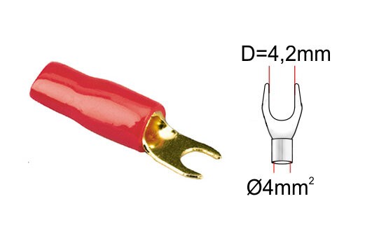 Kabelová vidlička ACV 30.4440-02 (1 ks) červená