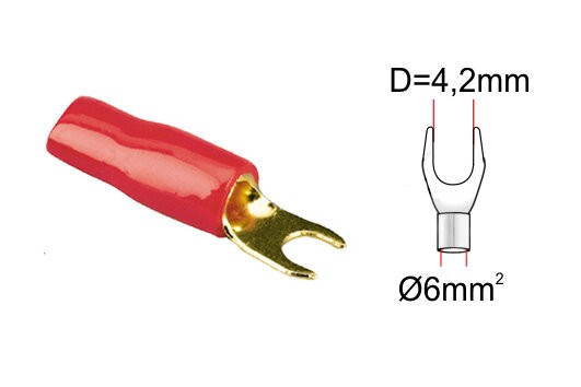Kabelová vidlička ACV 30.4460-02 (1 ks) červená