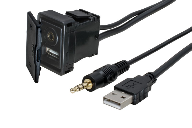 USB + JACK zásuvka s kabelem
