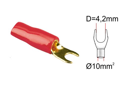 Kabelová vidlička ACV 30.4410-02 (1 ks) - červená