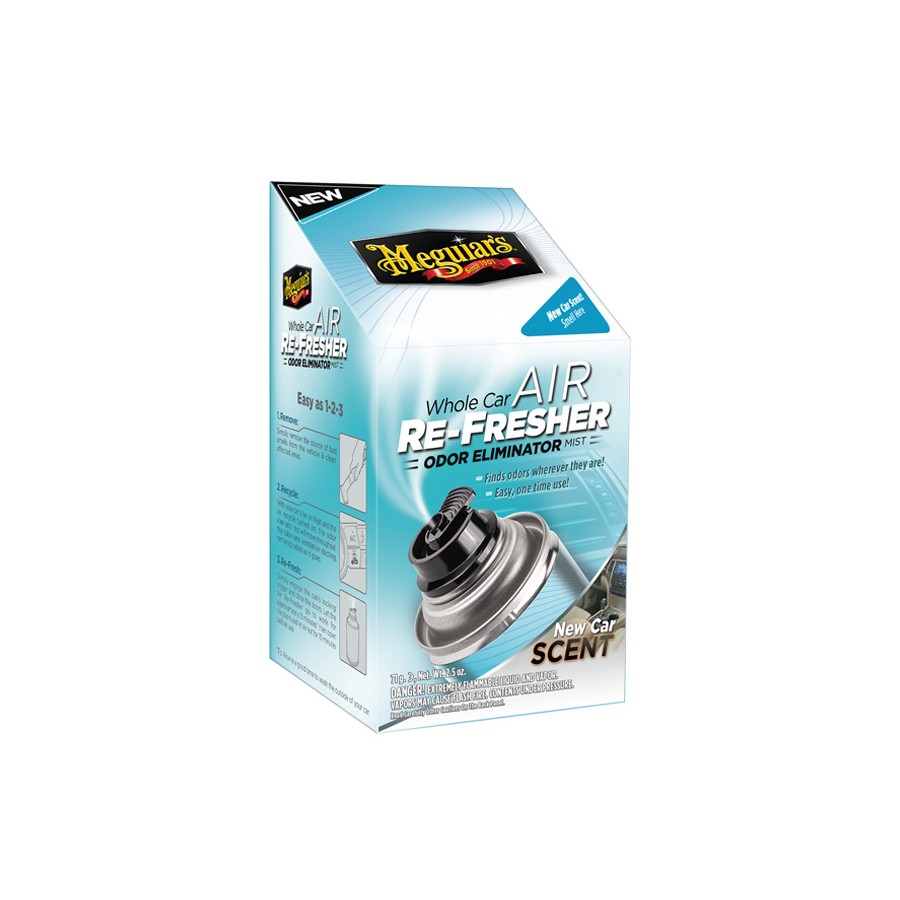 Meguiar's Air Re-Fresher Odor Eliminator New Car Scent desinfekce klimatizace + pohlcovač pachů + osvěžovač vzduchu vůně nového auta 71 g