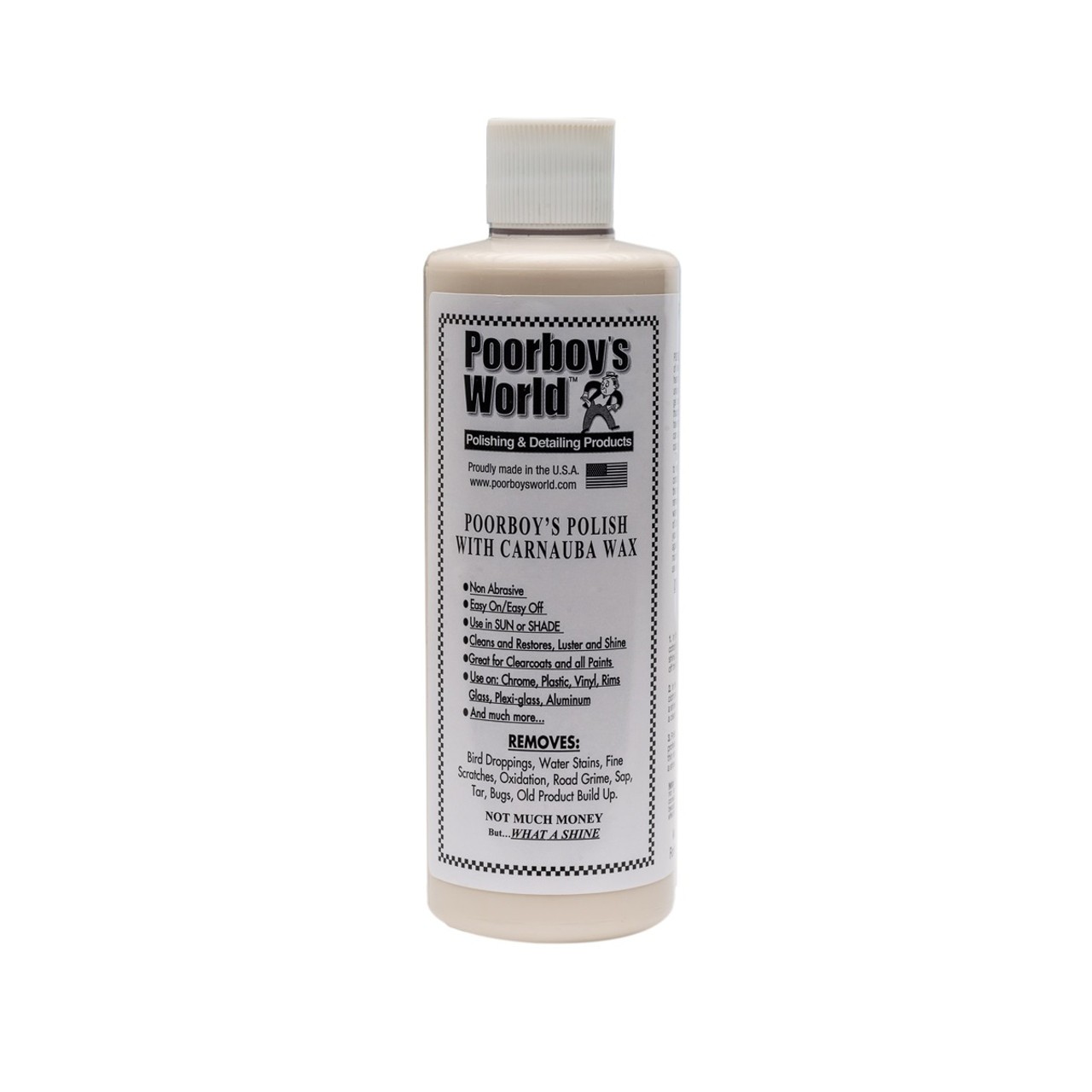 Neabrazivní lešticí pasta pro světlé laky Poorboy's Polish with Carnauba Wax (473 ml)