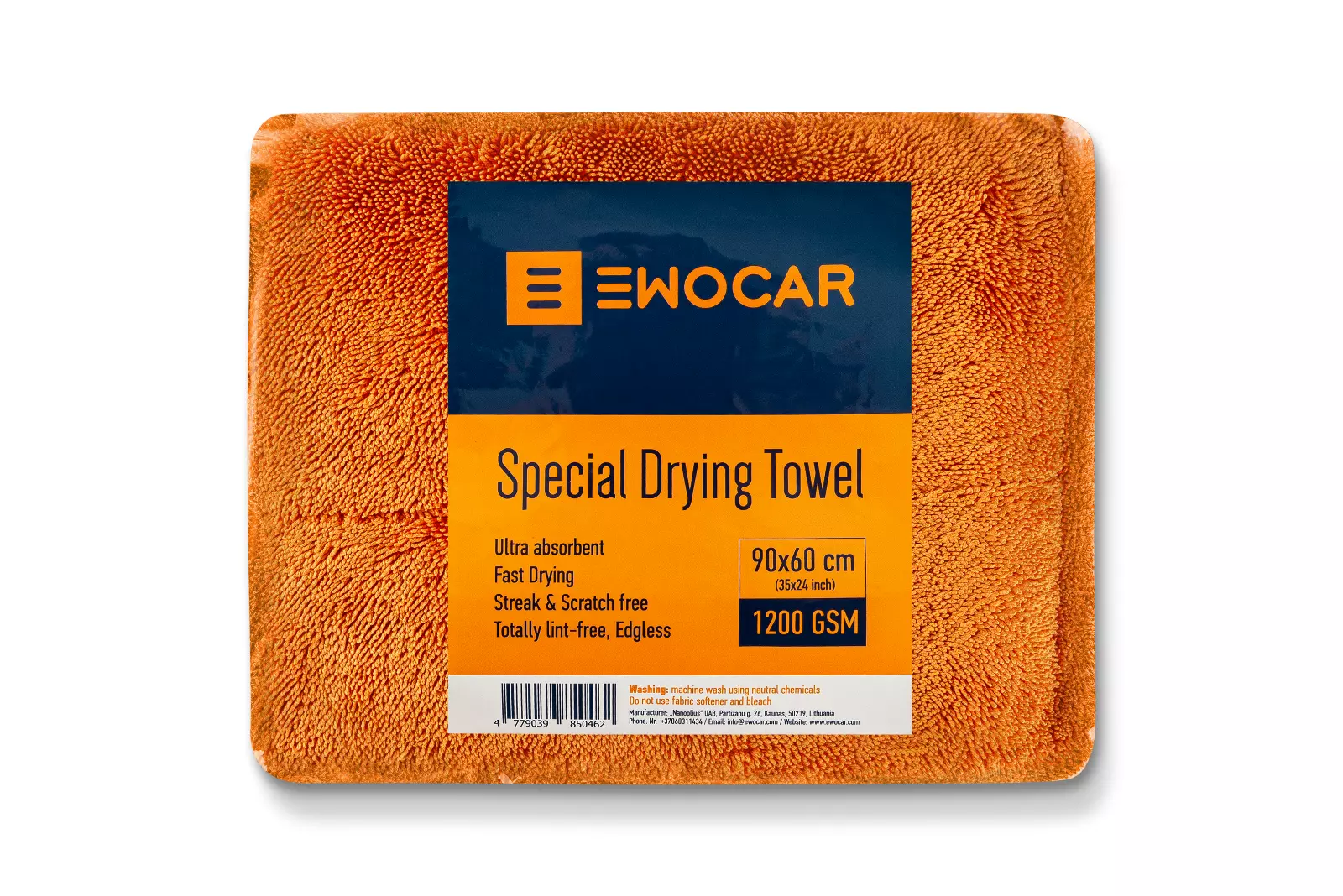 Sušicí ručník Ewocar Special Twisted Loop Drying Towel - Orange (60 x 90 cm)