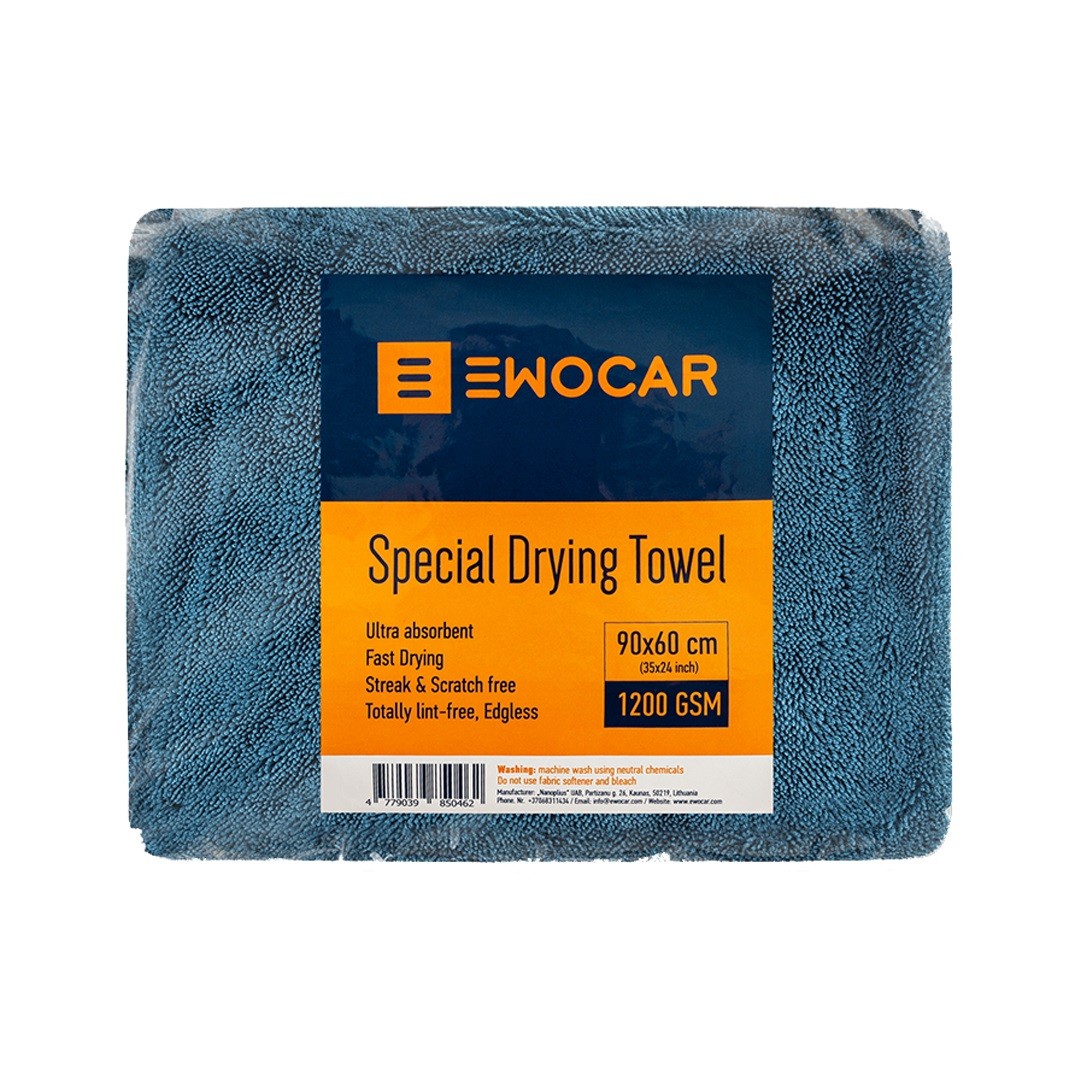 Sušicí ručník Ewocar Special Twisted Loop Drying Towel - Blue (60 x 90 cm)