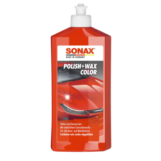 Leštěnka s voskem na červené barvy Sonax Polish+Wax Color Rot (500 ml)