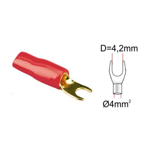 Kabelová vidlička ACV 30.4440-02 (1 ks) červená