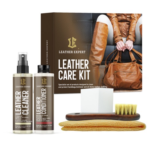 Un set mic de produse cosmetice auto din piele Leather Expert - Kit de îngrijire a genților din piele