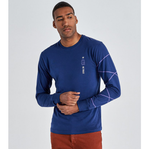 Muška majica dugih rukava Gyeon, tamnoplava, veličina S