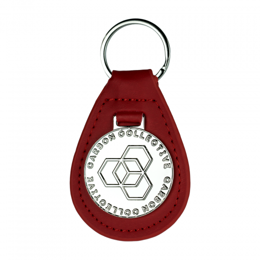 Kožená klíčenka Carbon Collective Key Fob Red