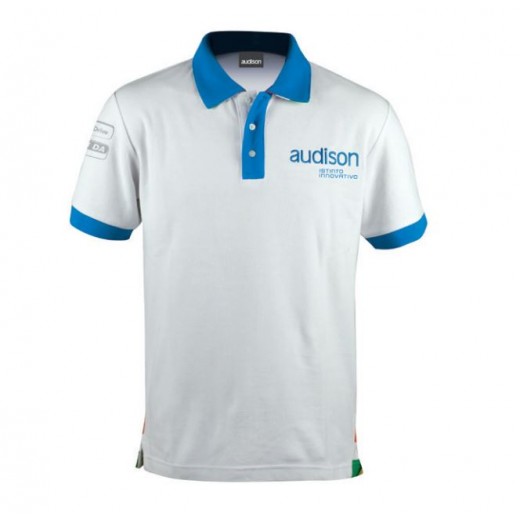 Поло тениска Audison White Polo Shirt XL.1 - Short Sleeve