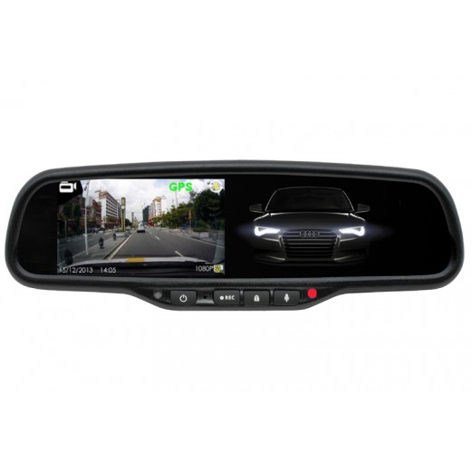 HD DVR camera with recording and 4.3" monitor in the rearview mirror with auto-dimming function HV-043LAD