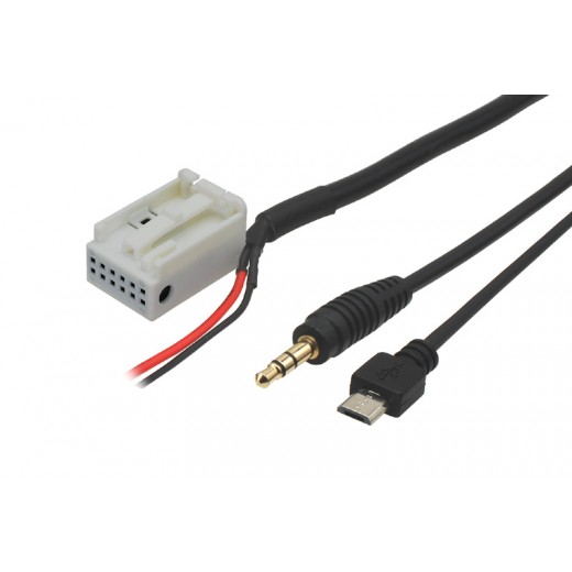 AUX a micro USB adaptér pro VW / Seat / Škoda