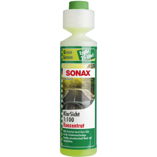 Sonax letní kapalina do ostřikovačů koncentrát 1:100 - Green Lemon - 250 ml