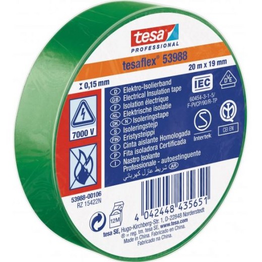 Izolační páska Tesa 53988 PVC 19/20 zelená