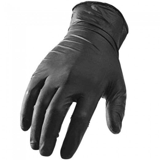 Carbon Collective Heavy Duty Black Textured Nitrile Glove - L