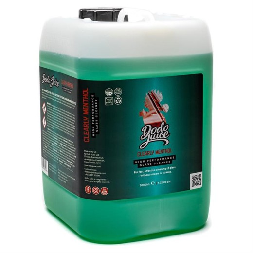 Dodo Juice Clearly Menthol detergent pentru geamuri - Produs de curățat geamuri/geamuri de calitate profesională (5 l)