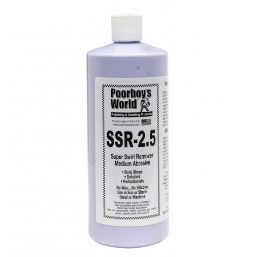 Středně silná leštící pasta Poorboy's SSR 2.5 Medium Super Swirl Remover (946 ml)