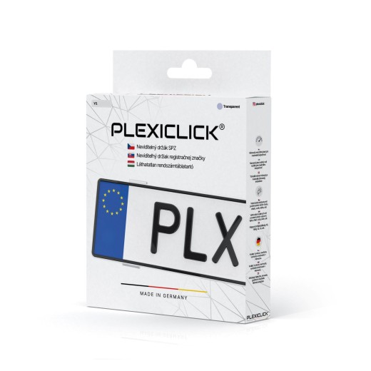 Plexiclick V1 Suport transparent pentru plăcuță de înmatriculare (110 mm)