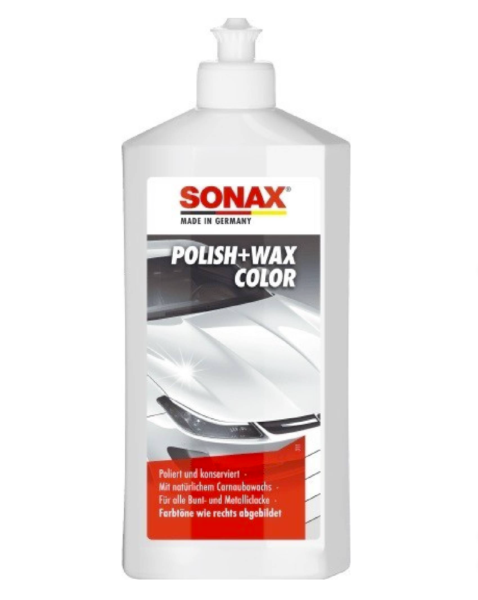 Leštěnka s voskem na bílé barvy Sonax Polish+Wax Color Weiß (500 ml)