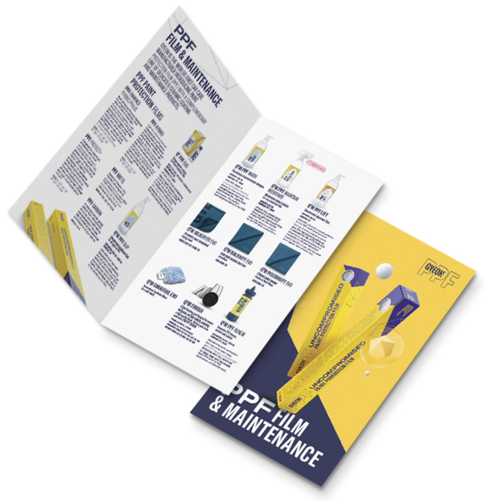 Informační leták Gyeon PPF Film & Maintenance leaflet