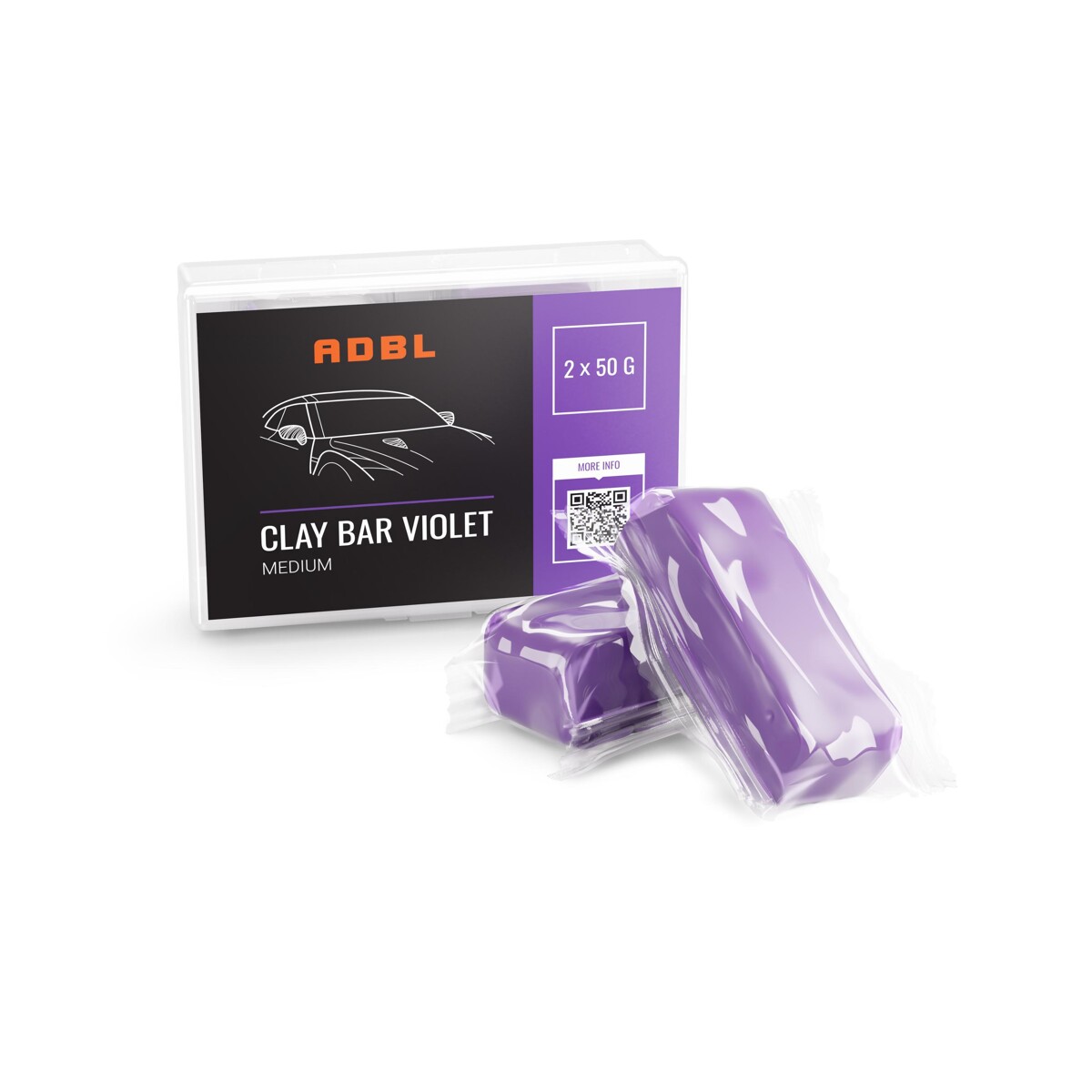 Středně tvrdý ADBL Clay Bar Violet (2x 50g)