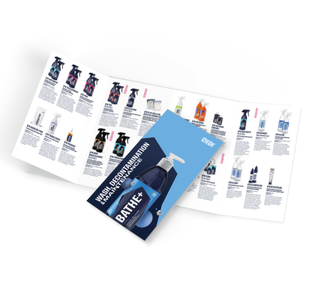 Informační leták Gyeon Wash, Decontamination & Maintenance leaflet