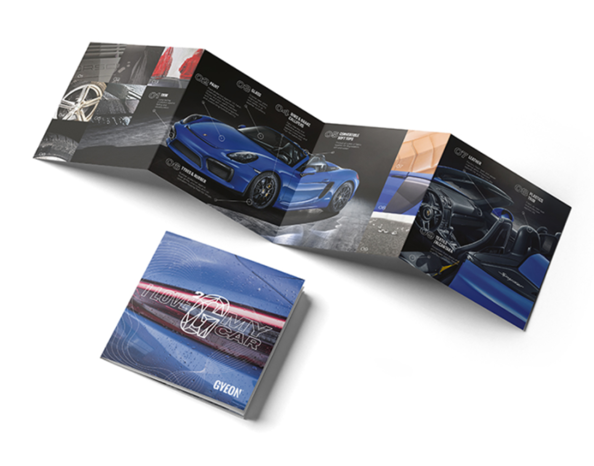 Profesionální leták Gyeon Certified Detailer Service Leaflet