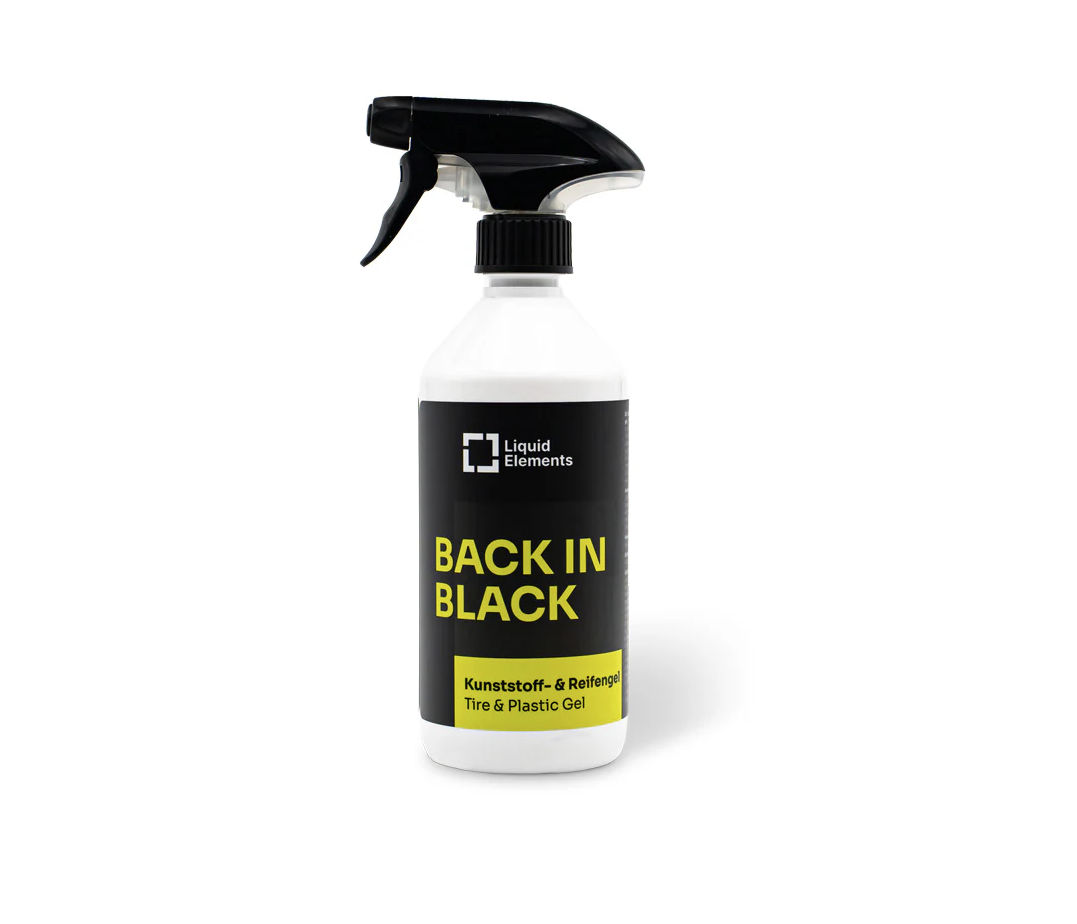 Lesklý gel na pneumatiky Liquid Elements Tire & plastic gel "BACK IN BLACK" (500 ml)