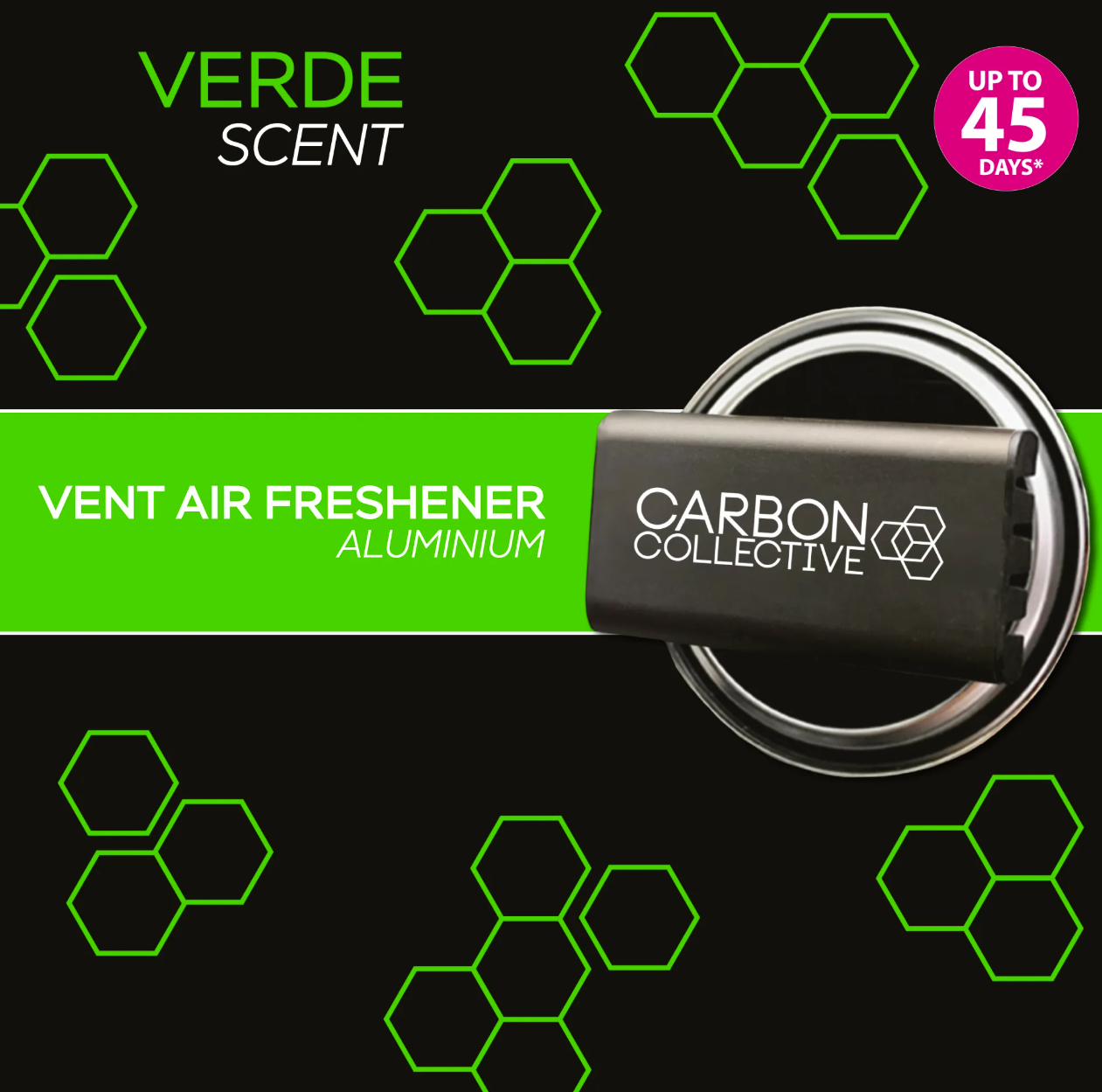 Vůně do ventilace Carbon Collective Aluminium Vent Air Fresheners Verde