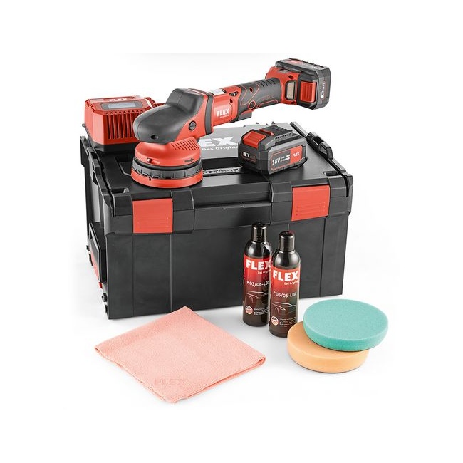 Aku-excentrická leštička v sadě XCE 8 125 18.0-EC/5.0 P-Set