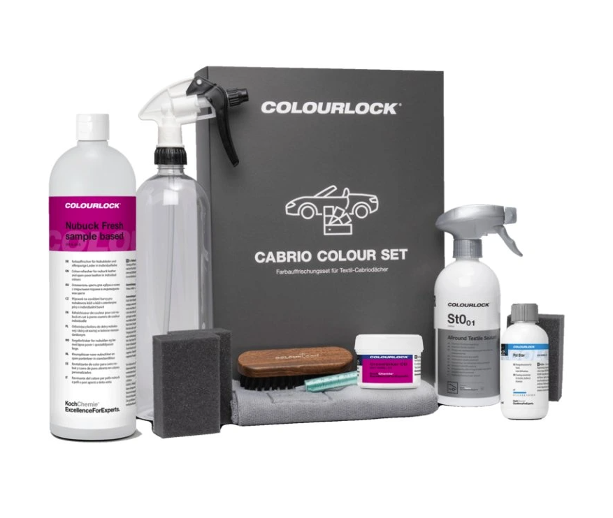 Sada na čištění a ošetření kabrioletu COLOURLOCK by KochChemie Cabrio Colour Set grey brown dark