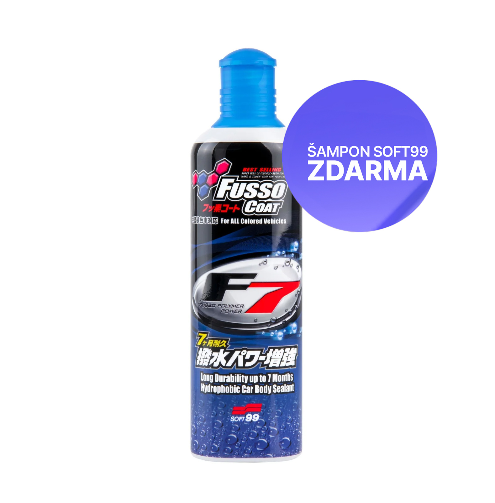 Levně Syntetický tekutý vosk Soft99 Fusso Coat F7 All Colours (300 ml)