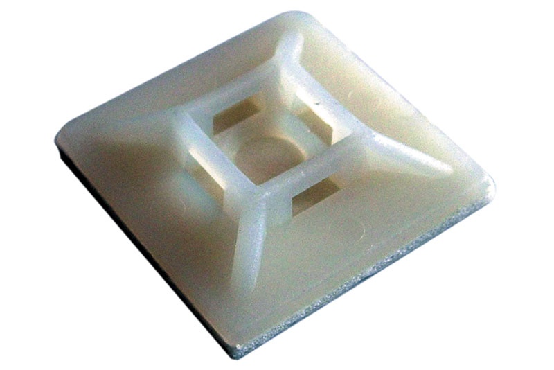 Samolepicí příchytky stahovacích pásků 19 x 19 mm (100 ks)