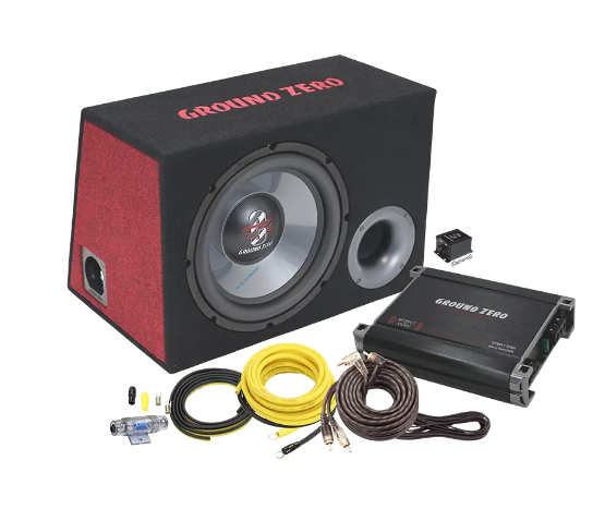 Zvýhodněný set subwooferu a zesilovače Ground Zero GZ BASS KIT 12.300X-II Connect