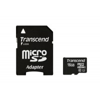 Памет карта Transcend 16GB + SD адаптер