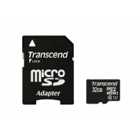 Transcend 32GB memory card + SD adapter